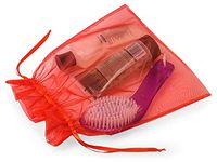 Red Organza Bags 10x12" with Satin Drawstrings (6 Packs; 10 Bags Per Pack) - WRAPS-B81212