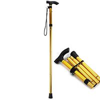 CHERRIESU Folding Walking Stick Cane Travel Crutch Alpenstock for Adjustable Aluminum Alloycarbon Fibre Adjustable Walking Stick for Men Women,Yellow