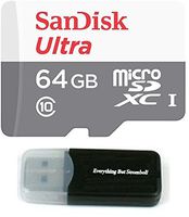 Sandisk Micro SDXC Ultra Memory Card MicroSD TF Flash 64GB 64G Class 10 works with Samsung GALAXY S5 S4 & S3 with Everything But Stromboli Memory Card Reader