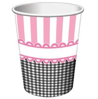 8-Count 9-Ounce Hot/Cold Paper Beverage Cups, Sweet Baby Feet Pink