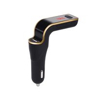 Bluetooth FM Transmitter for Car, Sandistore Bluetooth Car Adapter, Wireless Bluetooth Handsfree Car Kit FM Transmitter MP3 Player USB Charger & AUX Set (Gold)