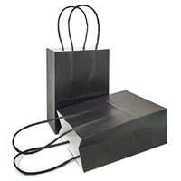 AZOWA Gift Bags Mini Small Kraft Paper Bags with Handles (4 x 2.4 x 6 in, Black, 12 Pcs)