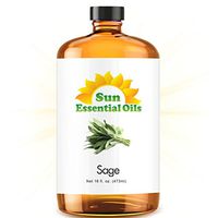 Sage Essential Oil (Huge 16oz Bottle) Bulk Sage Oil - 16 Ounce