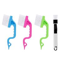 Luxtrip 4 Pack Window or Sliding Door Track Cleaning Brush Hand-held Groove Gap Cleaning Tools Kitchen Cleaning Brushes Air Conditioning Shutter Cleaning Brushes 2-in-1 Windowsill Sweeper