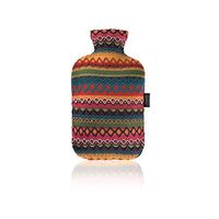 Fashy Hot Water Bottle with Peruvian Style Cover Red Orange Pink Blue