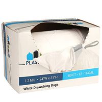 Plasticplace 12-16 Gallon X-Tall Drawstring bags, 50 bags