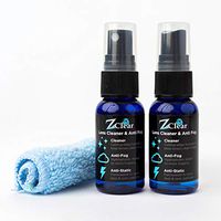 Z Clear Lens Cleaner Reinvented: 1oz Spray (2pk) & Microfiber | Anti-Fog - Stays Cleaner Longer - Anti-Static | Alcohol & Ammonia Free | Safe on All Lenses, Glasses, Goggles, Optics, Masks