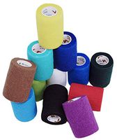 Elasti-Wrap 3 Inch Breathable, Latex Free, Self-Adherent, Self Adhesive, Cohesive Bandage Vet Wrap Assorted Colors (12 Rolls)