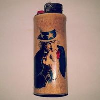 Uncle Sam Flipping Off Giving Bird Lighter Case Holder Sleeve Cover Fits Bic Lighters