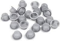 20pcs 0.5inch Diameter Crystal Smoking Pipe Stainless Steel Metal Screen Filter for Crystal Quartz Tobacco Pipe use