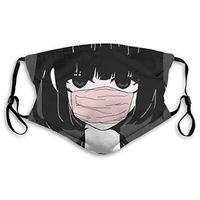 2pcs Ma-sk Anime Sad Girl PM2.5 Non-Medical Dust with Replaceable Filter Elements