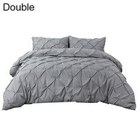 Aland Solid Color Fuvet Cover Wrinkle Style Gentle and Elegant Temperament Pillowcase Sheet Quilt Cover Grey Queen