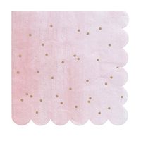 Fire and Creme Stars Large Foiled Party Paper Napkins Gold Pink White Ombre 13 x 13" - Pack of 16