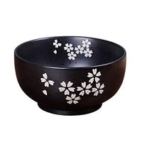 AXZHYX Bowl Matte Matte Black Ceramic Bowl Noodle Soup Cherry Blossom Design Tableware Hotel Tableware Home Noodles Boiled Fish Soup Bowl