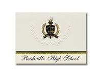 Signature Announcements Reidsville High School (Reidsville, NC) Graduation Announcements, Presidential style, Elite package of 25 with Gold & Black Metallic Foil seal