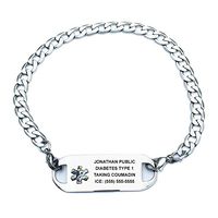 Curb Link Medical Bracelet for Women. Includes Custom Engraving up to 10 Lines. Choose Your Size!