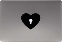Heart Lock Vinyl Decal Sticker for Computer MacBook Laptop Ipad Electronics Home Window Custom Walls Cars Trucks Motorcycle Automobile and More (Black)