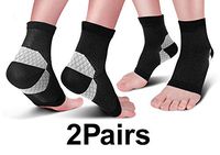 Ankle Compression Sleeve Socks (2 Pairs) for Men Women, Plantar Fasciitis Socks Foot Brace with Arch Ankle Achilles Tendon Support for Plantar Fasciitis Pain Relief, Heel Pain