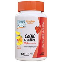 Doctor's Best Coq10 Gummies 200 Mg, Coenzyme Q10 (Ubiquinone), Supports Heart Health, Boost Energy, Potent Antioxidant, 60 Count