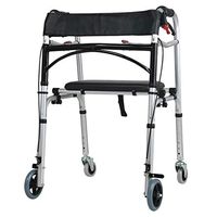 Walkers Brake Aluminum Double Handrails Wheel Elderly Disabled Walking Auxiliary Four-Legged Cane Rehabilitation 60cm61cm80cm MUMUJIN