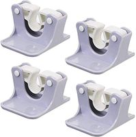 Broom Holder Wall Mount Self Adhesive Mop Organizer Wall Mount Broom Clips Holder for Kitchen Bathroom Closet Garden Garage Gray-4pcs