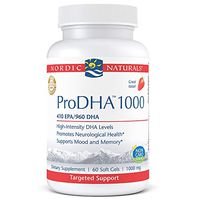Nordic Naturals ProDHA 1000 - Fish Oil, 410 EPA mg, 960 DHA mg, Targeted Intensive Support for Neurological Health, Mood, Memory, and Healthy Vision*, Strawberry, 60 Soft Gels