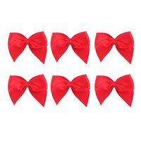 Healifty 60pcs Mini Satin Ribbon Bows Grosgrain Hair Bows Embellishment for DIY Craft (Red)
