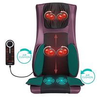 Naipo Back and Neck Massager Shiatsu Massage Chair Seat Cushion Pad with Heat Air Compression and Vibration for Ultimate Stress Relief of Neck Back Thighs and Hips (Purple)