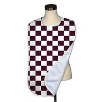 Check Collection Adult Bib - Covered with Care Assorted Prints Available! (Burgundy Racing Check)
