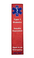 Type 1 Diabetic Help Belt® Medical Alert Seat Belt Cover with Inside Pocket (Red)