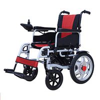 ZRLunyi Easy to Carry Motorized Wheelchair,Fold Foldable Power Compact Mobility Aid Wheel Chair, Powerful Dual Motor Wheelchair, (Red)