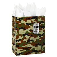 Hallmark 5WDB1120 Father's Day Tissue Paper (Camo Dad Gift Bag, Large My Hero
