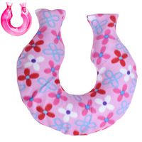 Classic Rubber Transparent Hot Water Bottle 1.4 Liter with Cover for Pain Relief Cold Therapy #9