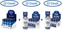 Dream Water Natural Sleep Aid Beginner's Pack, Snoozeberry + Nighttime Nectar + Sleepy Citrus - Special 36 Count Supply, 12 of each flavor - GABA, MELATONIN, 5-HTP, 2.5oz Shot- Top Rated - Non-Habit F