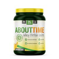 About Time Whey Isolate Protein, Non-GMO, All Natural, Lactose/Gluten Free, 24g of Protein Per Serving (Birthday Cake - 2 Pounds)