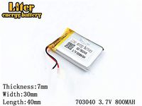 3.7V 800mAh 703040 Lithium Polymer Ion Rechargeable Battery Lithium Polymer Li-Po Battery for MP4 GPS MP3 Bluetooth Stereo DIY Gift