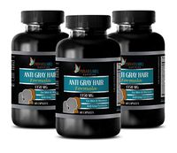 Anti Gray Hair Supplements - Anti Gray Hair Formula 1350 MG - biotin and folic Acid for Hair Growth - 3 Bottles 180 Capsules