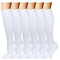 6 Pairs Compression Socks for Women&Men 20-30mmHg Medical Graduated Compression Stockings Best Fit for Nursing,Pregnancy,Travel,Flight,Nurses (Small - Medium)