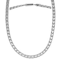 MagnetRX® Titanium Magnetic Therapy Necklace - Natural Pain Relief for Neck Arthritis, Back, Shoulder Pain, Headache and Migraine Relief Magnetic Necklace (Silver, 21.5 Inches)