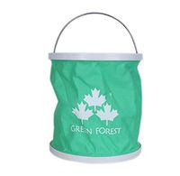 Aismkj outdoor folding bucket, fishing telescopic bucket camping outdoor travel fishing car supplies (green)