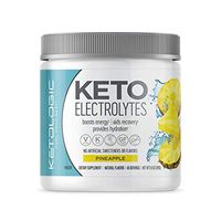 KetoLogic Keto Electrolyte Powder: Sugar Free Electrolyte Supplement for Rapid Hydration, Recovery, Cramps & Energy Boost | NO Carbs, NO Calories, NO Artificial Sweeteners | Pineapple – 45 Serve