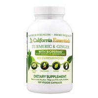 Turmeric Curcumin with Ginger with Bioperine for Pain Relief & Joint Support, 1400mg Max Absorption 95% Curcuminoids, Turmeric Veggie Capsules with Black Pepper, Non-GMO, Gluten Free (120)