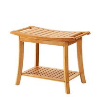 Home Natural Bamboo Shower Bench Brown Cottage Hotel Oriental Wood