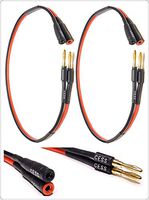 CESS-029-2f Male Banana Plugs to Female Banana Jacks Speaker Cable 2 FT, 2 Pack