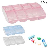 7 Day Pill Box Container Organizer Medication Storage Weekly Pop Up Compartments