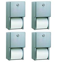 Bobrick B-2888 Classic Series Surface-Mounted Multi-Roll Toilet Tissue Dispenser, Satin (Pack of 4)