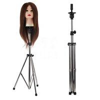 WaiiMak Adjustable Wig Head Stand Mannequin Tripod Hairdressing Training Holder (L, White)