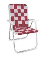 Lawn Chair USA Folding Aluminum Webbing Chair (Classic, Burgundy//White)