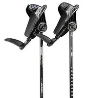 Smart Crutch (2020) Forearm Crutch 15-90 Degree Rotation - 2 Ergonomic Walking Aids, Adjustable 4'4-6'7 Adult Athlete Elderly Injury/Disability, Mobility Support - Small (Shortened Leg), Black