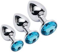 3PCS Stainless Steel Ànâles Trainer Kit-Jewelry Bûtt Pl'ugs Beads Jeweled Back Massage Toys Beginners Trainer Kit